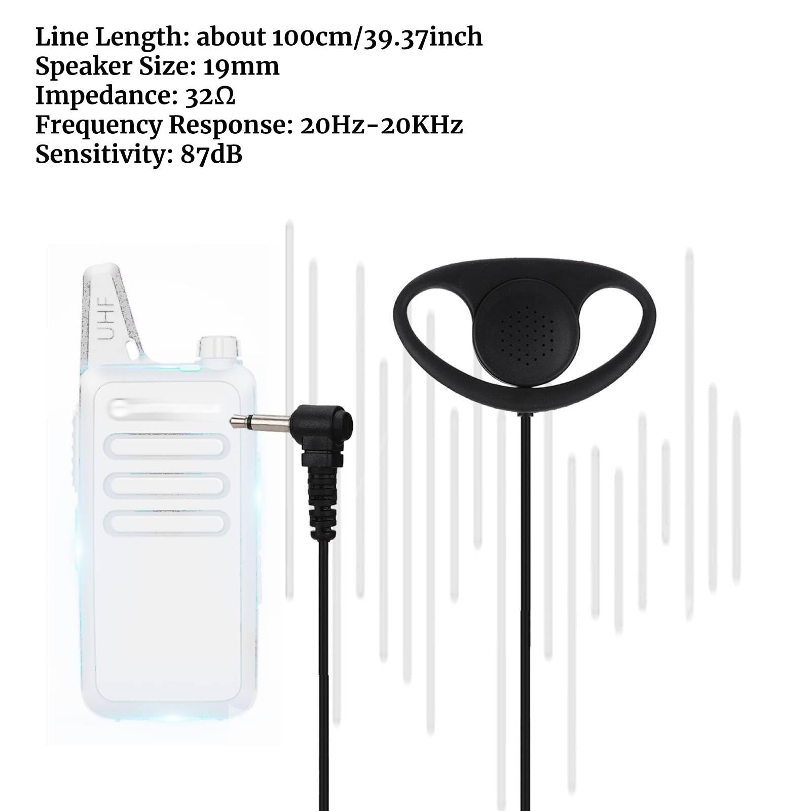Oreillette Talkie-walkie, 1 Broche 3,5 mm en Forme de D Écouteur Casque Micro PTT, pour radios bidirectionnelles Talkie-walkie
