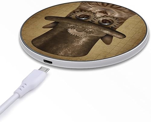 Miniatura 5 de Steam Punk Grunge Cat - Cargador inalámbrico de 10 W, almohadilla de carga rápida compatible con iPhone 15 14 13 12 Series Samsung Galaxy Series