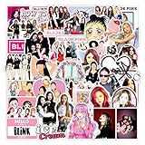 50pcs Blackpin Stickers for Kpop Girls, Cool Korean Pop Singer Stickers for Water Bottles, Trendy Phone Laptop Notebook Journal Skateboard Bike Guitar Travel Case Graffiti Decals