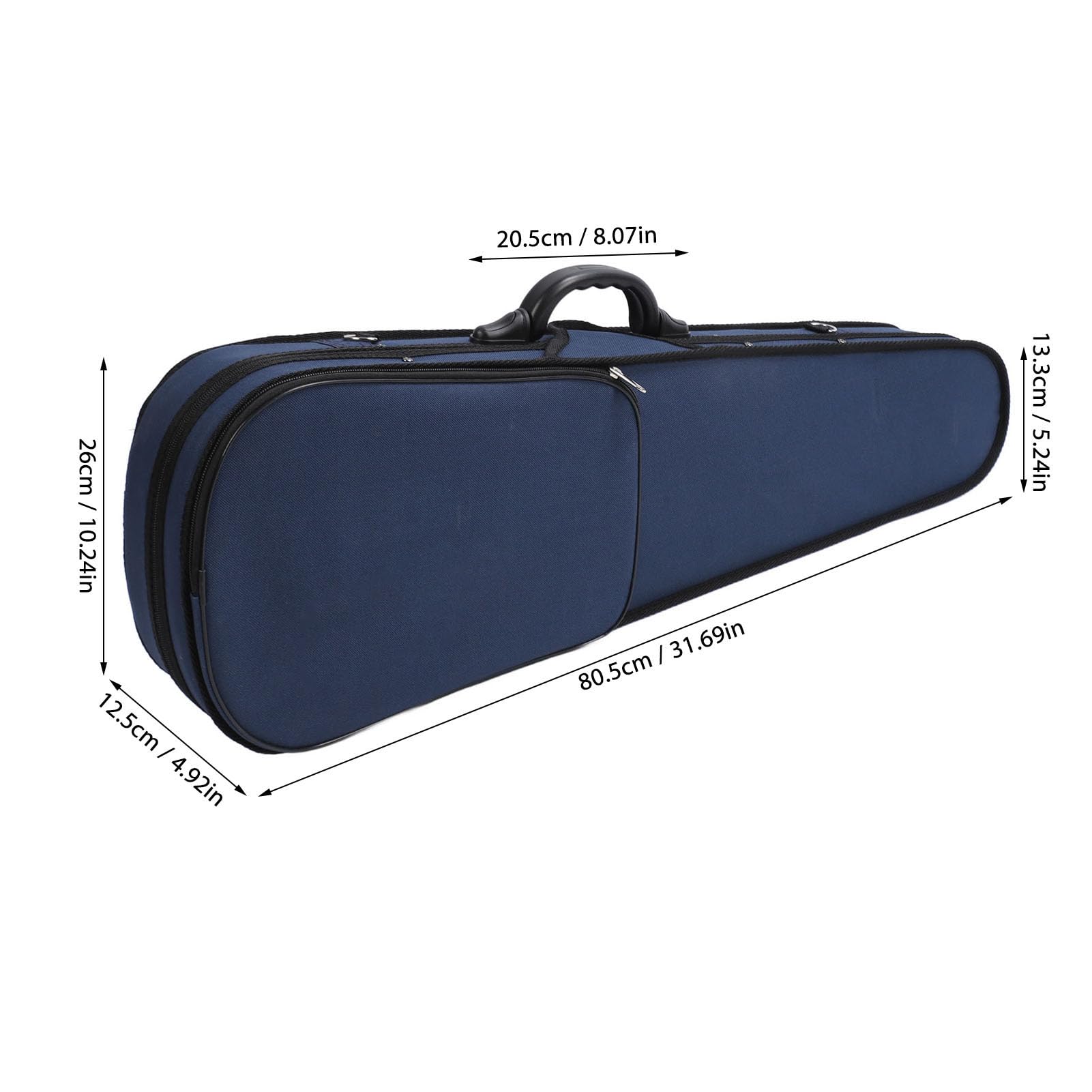 Estuche Rígido para Violín, Forma de Cuerpo Moldeado de Tela Oxford Triangular con Cierre de Gancho y Bucle y Medidor de Humedad Incorporado, Ideal para Protección de Violín
