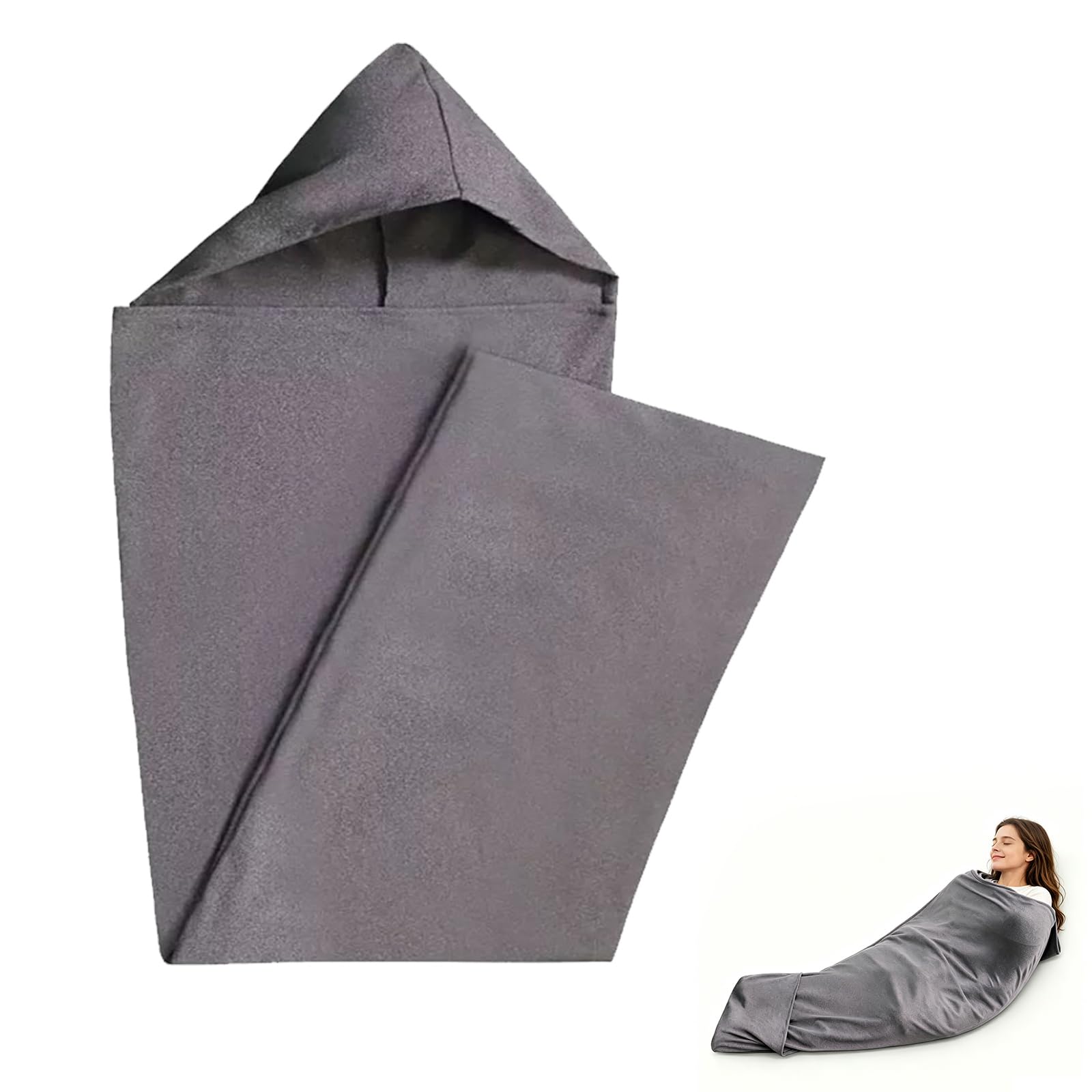 Sleep Pod, 360° Wrap Compression Sleep Sack, Lightweight Wearable Blanket for Adults, Breathable Stretch Fabric with Hood, Hug Pressure Therapy for Stress Anxiety Relief, Portable Travel Sleeping Bag