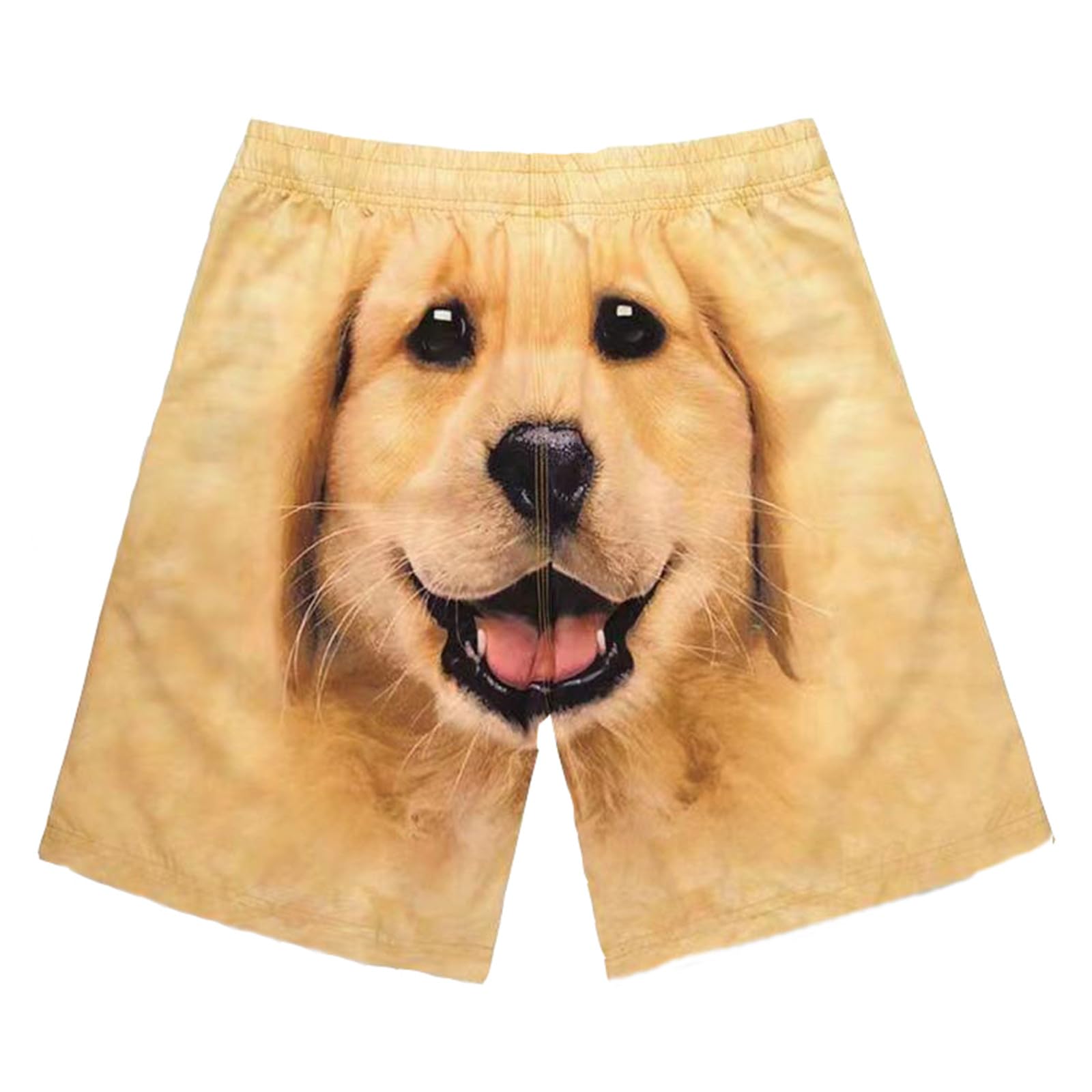 Kreative Freizeitshorts für Herren | Niedliche Shorts mit Golden Retriever-Hunde-Print | Hoch taillierte, lässige Sommer-Hunde-Grafik-Shorts für Männer