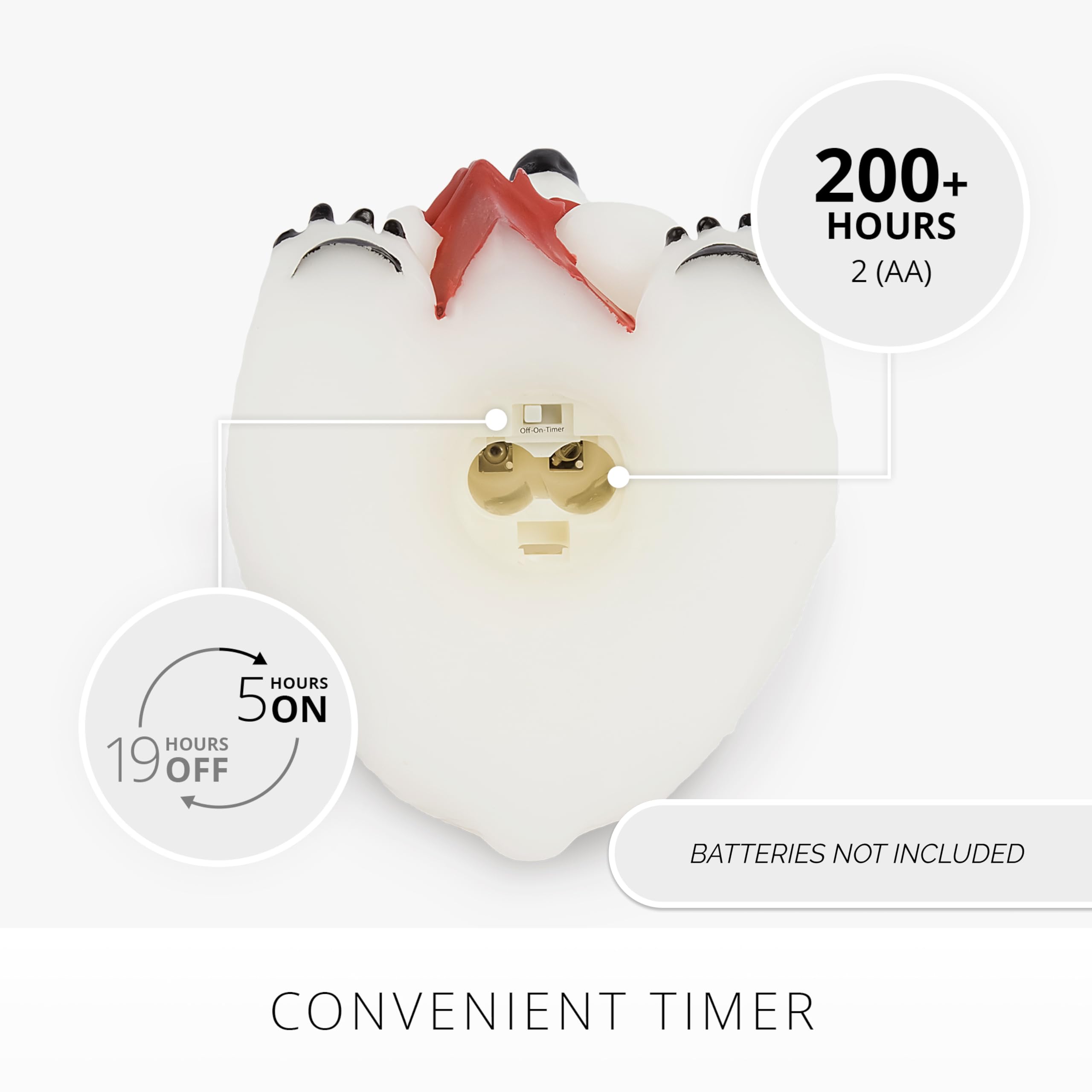 Luminara Candela senza fiamma a forma di orso polare con candela a LED a forma di fiamma mobile (12,7 x 14 cm)