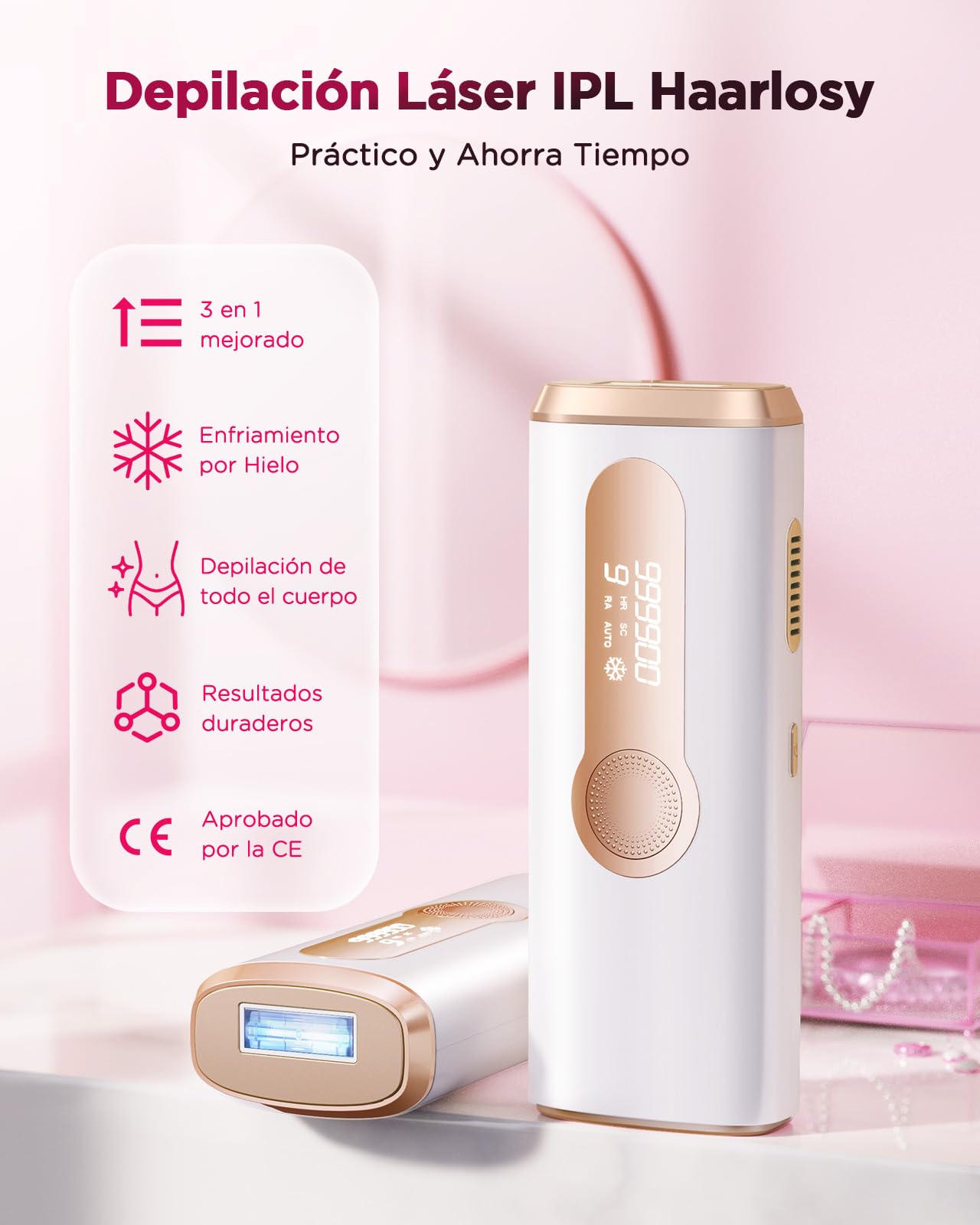 Depiladora Laser IPL con Refrigeración, Innovadora Función 3 en 1, 9 Niveles de Energía, 999,900 Flashes, Depiladora Luz Pulsada Indolora para Todo el Cuerpo