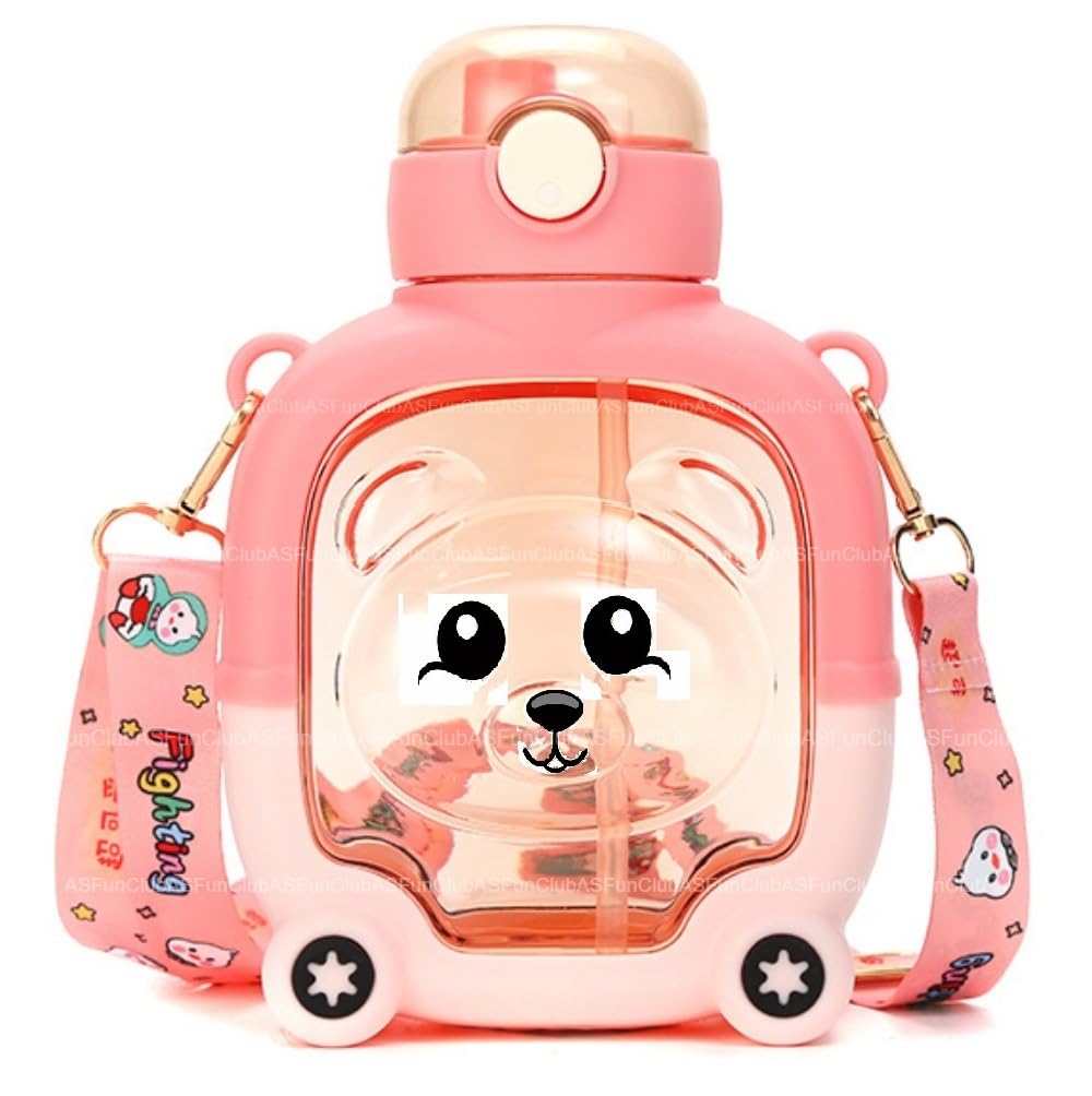 FunClub Cartoon Water Bottle for Kids Water Bottle with Straw for Kids Sipper Bottle for Kids Leak-Proof Water Bottle School Water Bottle for boys Bottle 1Litre Water Bottle Cute Water Bottle for kids-image-25