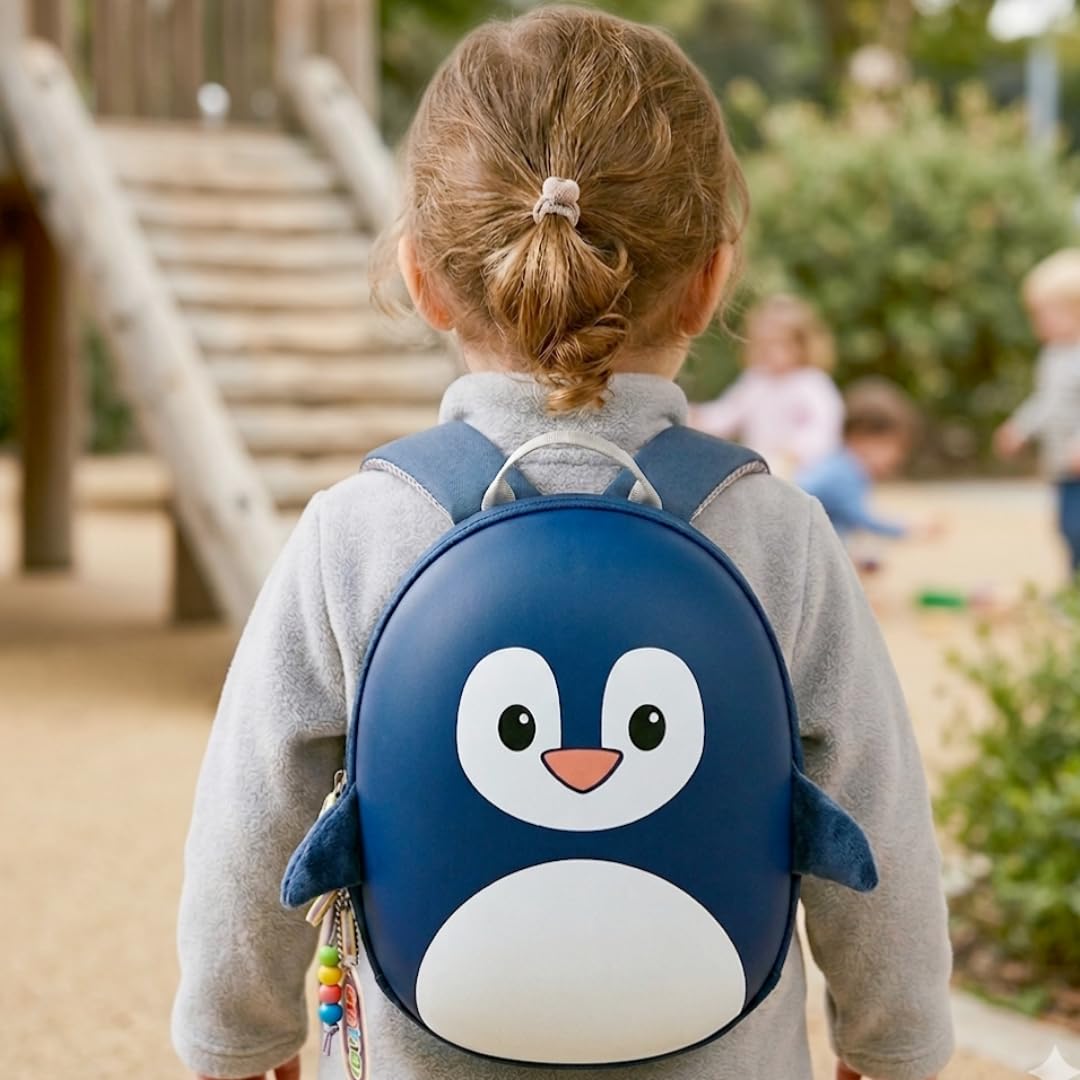 boppi Tiny Trekker Zaino da viaggio per bambini - Zaino 4 litri - Pinguino Blu