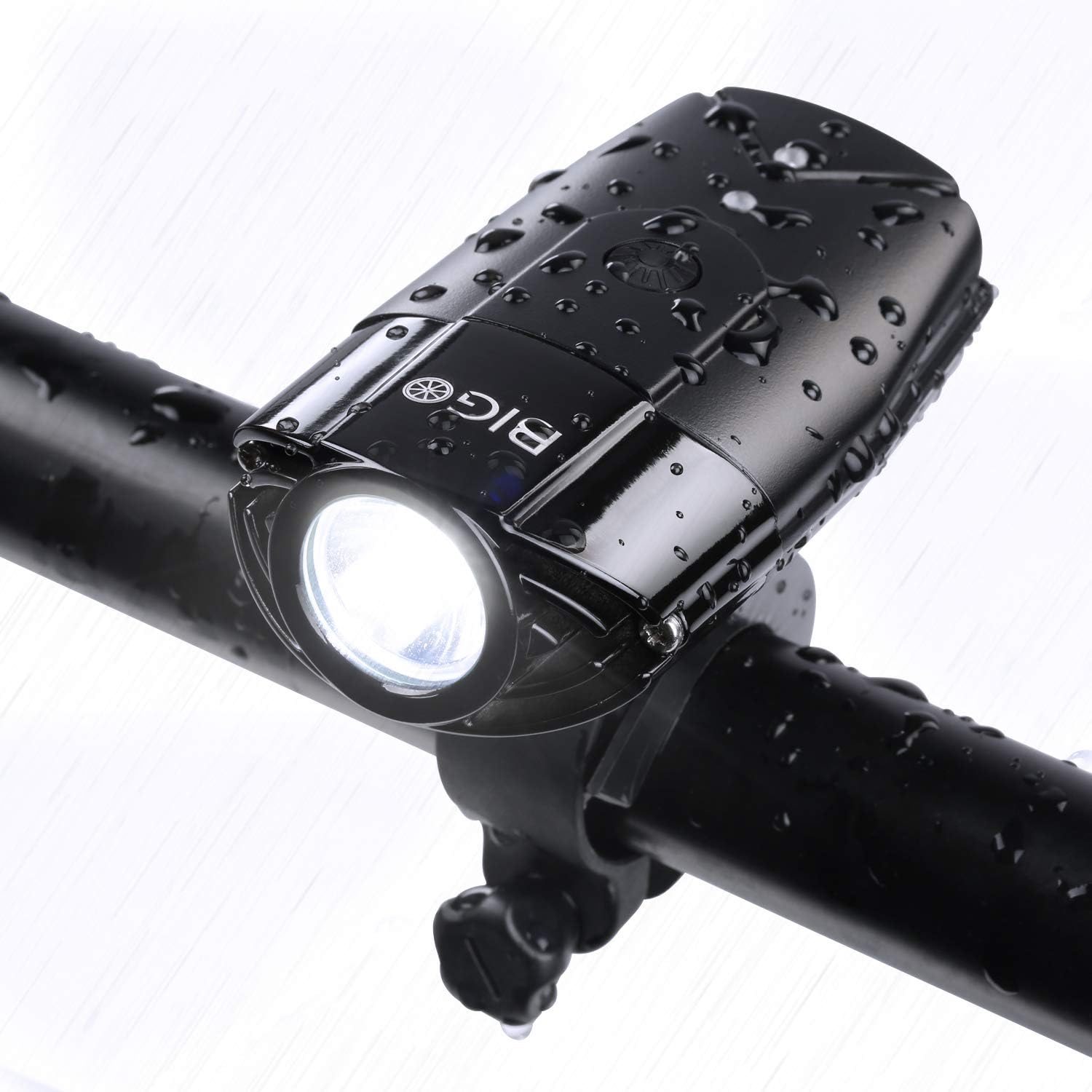 BIGO LED Bike Lights USB Rechargeable Bike Front Light 900 Lumens Super Bright Bicycle Lights Bike Headlight IP65 Waterproof 3 Light Modes Easy to Install for Cycling Safety Flashlight (Black1)