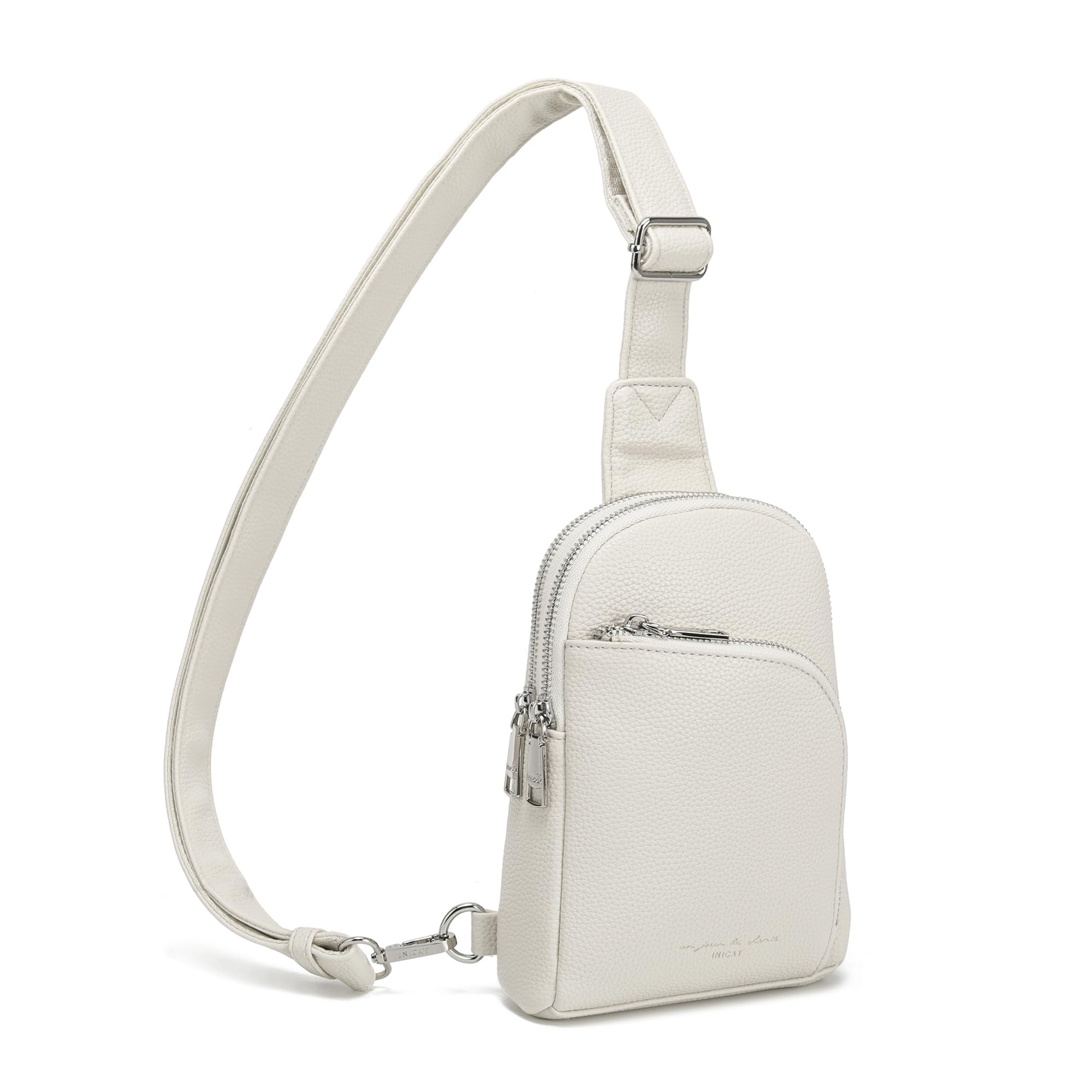 INICAT Anti Theft Small Crossbody Sling Bags RFID Blocking Chest bag for Women(Cream)