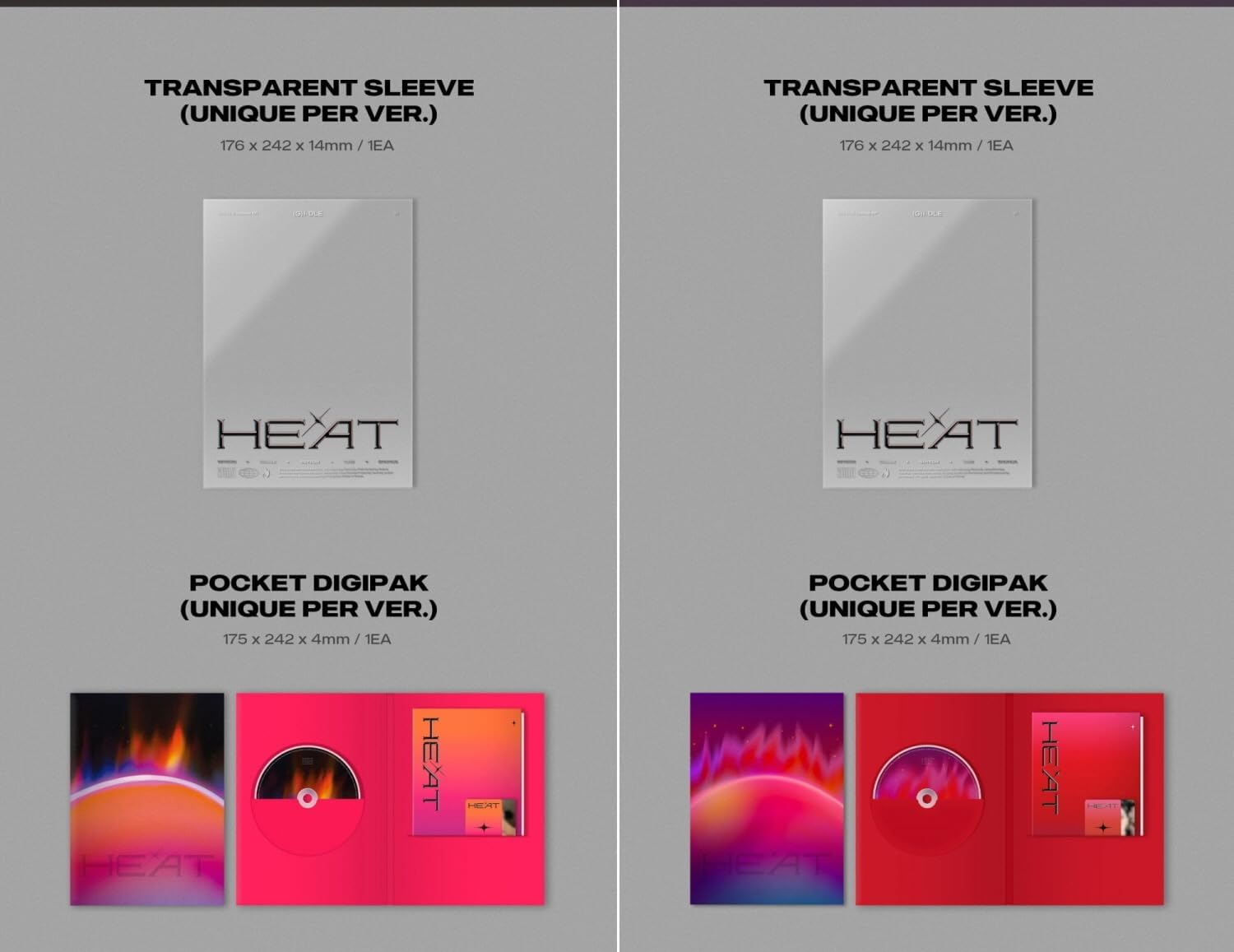 (G) I-DLE - Special Album HEAT [SLEEVE VER.] (FLARE ver.)