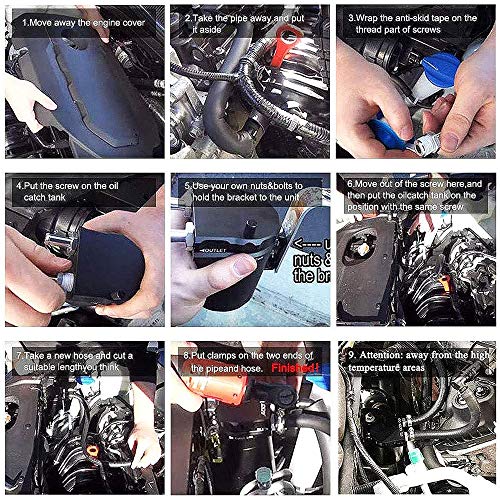 Top10 Racing Oil Catch Can Tank Polish Baffled Reservoir Aluminum Car Truck Engine 350Ml Black #TOP5