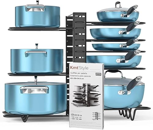 Metaltex Canyon Porta Padelle 4 Posti - Organizzatore Cucina Salvaspazio, Grigio Metallizzato - Foto 6