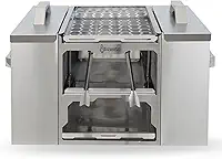 Churrasqueira Ecológica Aço Inox 430 A Carvão Sem Fumaça Para Apartamento Embutir 50x40 New Eco Mec Grill