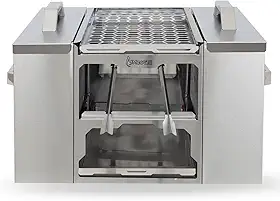 Churrasqueira Ecológica Aço Inox 430 A Carvão Sem Fumaça Para Apartamento Embutir 50x40 New Eco Mec Grill