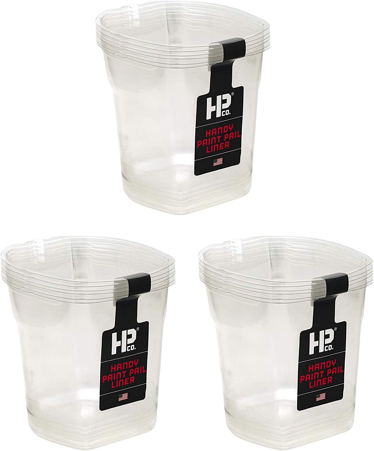 Bercom BER-2520-CT INC 6PK Handy 2520-CT Paint Pail Liners, 6-Count, Clear. Pack of 3