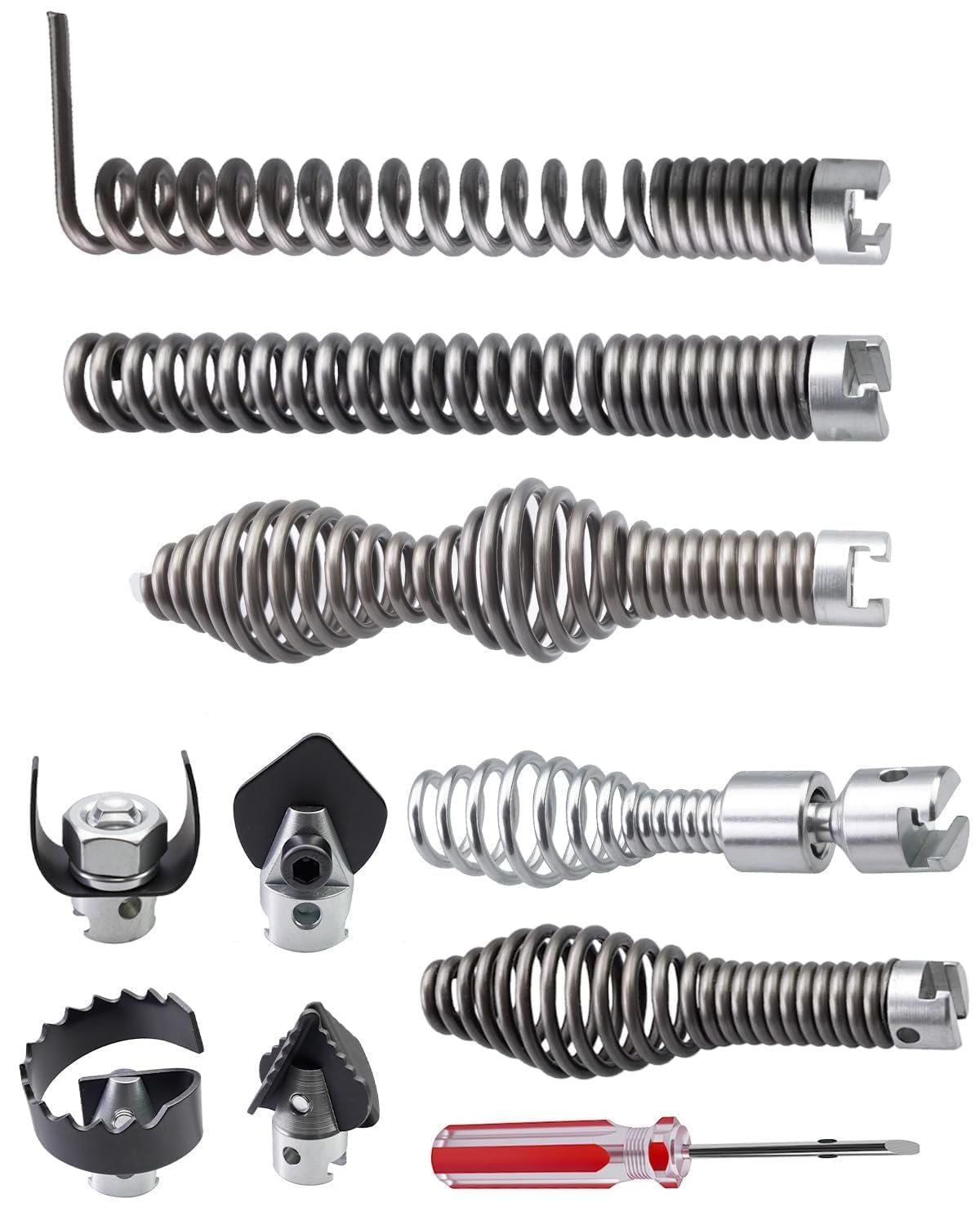 10 szt. nasadka do wiertarki węża odpływowego, głowica tnąca do odpływu pasuje do Ridgid K400, C4, C6, C7, C8, C9, do końcówek kabli odpływowych 5/20.3 cm, zestaw do cięcia ślimaka odpływowego, 10 szt