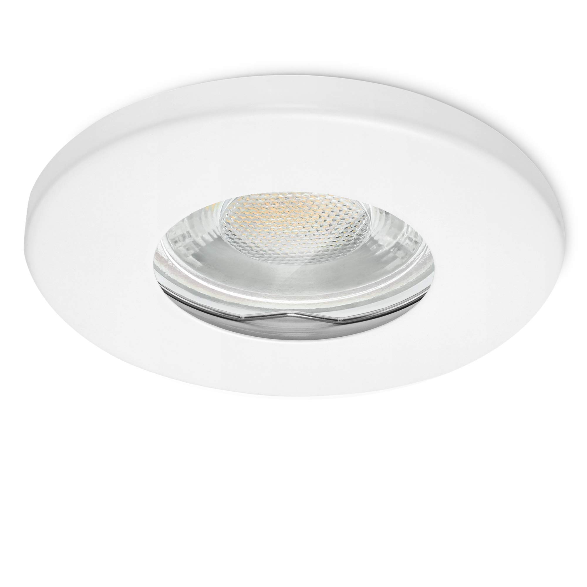 linovum 10x Einbaustrahler Set 3W flach IP65 weiß mit Wasserschutz für Bad, Dusche oder Außen mit GU10 LED Lampe neutralweiß