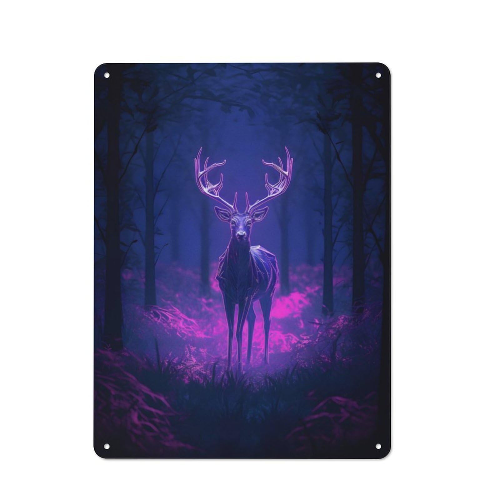 Deer Neon Light Forest Cottage Style Metal Wall Decor 40x30cm, Farmhouse Metal Sign for Farmhouse Kitchen, Pantry Or Dining Area