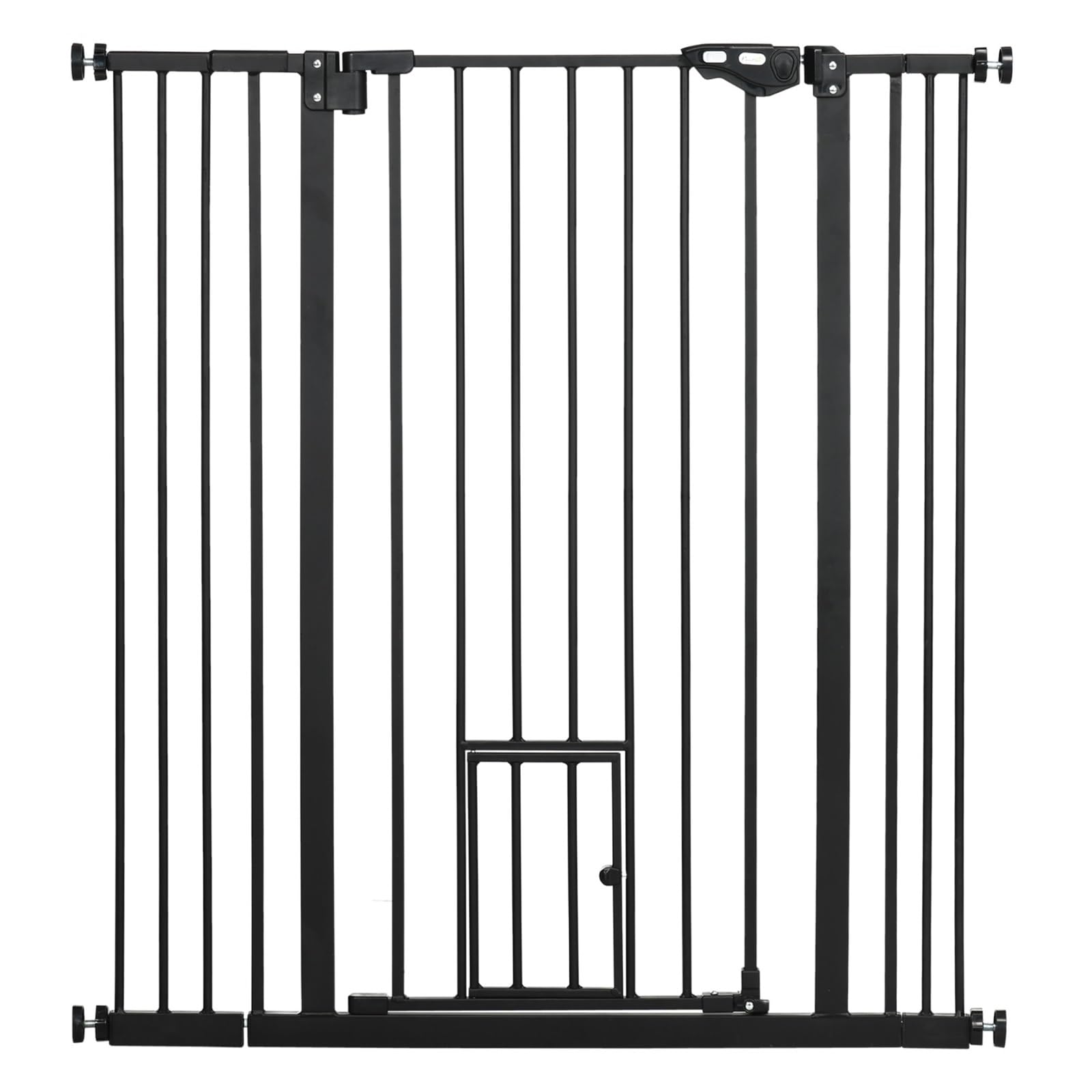 Dog Safety Fence With 1 Door 74-101x104, Cm, Black Easy Installtion
