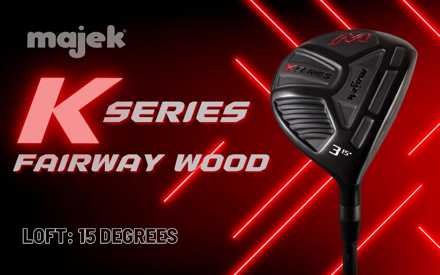 Petite (4'10'' to 5'3") Women's Majek K-Series 3 Wood Golf Club, Right Handed Premium Ultra Forgiving Ladies Flex Graphite Shaft with Tour Velvet Grip