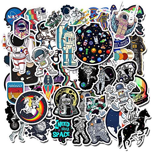 50pcs NASA Aufkleber für Laptop, Space Explorer Galaxy Vinyl Aufkleber für Wasserflasche Hydro Flask AutoSkateboard Gepäck, Raumfahrer Raumschiff Universum Planet Graffiti Aufkleber für Vsco Girl Boy