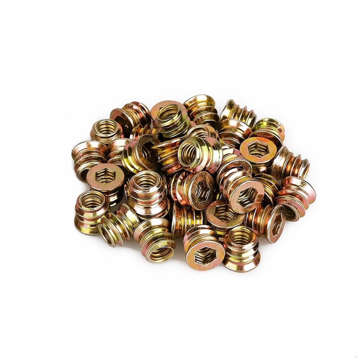 Dadi esagonali flangiati M6 M8 M10 in lega di zinco e ferro interno in acciaio al carbonio con filettatura esagonale per mobili in legno (5/10 pezzi) (10 pezzi, M8 x 17 mm)