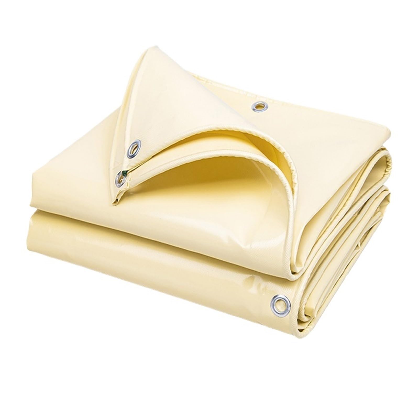 500gsm PVC Tarpaulin Waterproof Heavy Customizable Tarp Cover Canopy Awning Rainproof Planting Courtyard Gazebo Balcony Pavilion(500gsm Beige,2x6m)