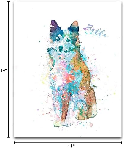 Vista 59 de Regalo personalizado para perros y amantes de los perros. Estilo acuarela. (lienzo enmarcado de 20 x 25 pulgadas, Golden Retriever)
