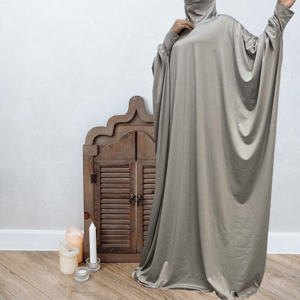 Musulmán de una pieza oración Hijab vestido Dubai modesto Abaya mujeres cubierta Jilbab Niqab Islam completo con capucha Jilbab Ramadán regalo
