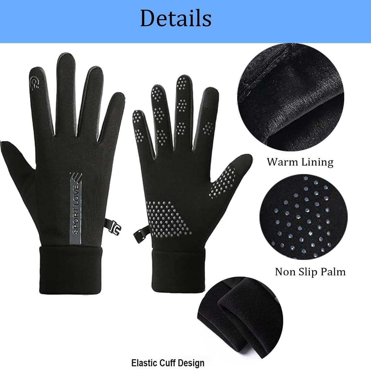 Women Polar Fleece Lining Running Cycling Driving Gloves -Touchscreen Non-Slip Waterproof in Winter Cold Weather - Image 4