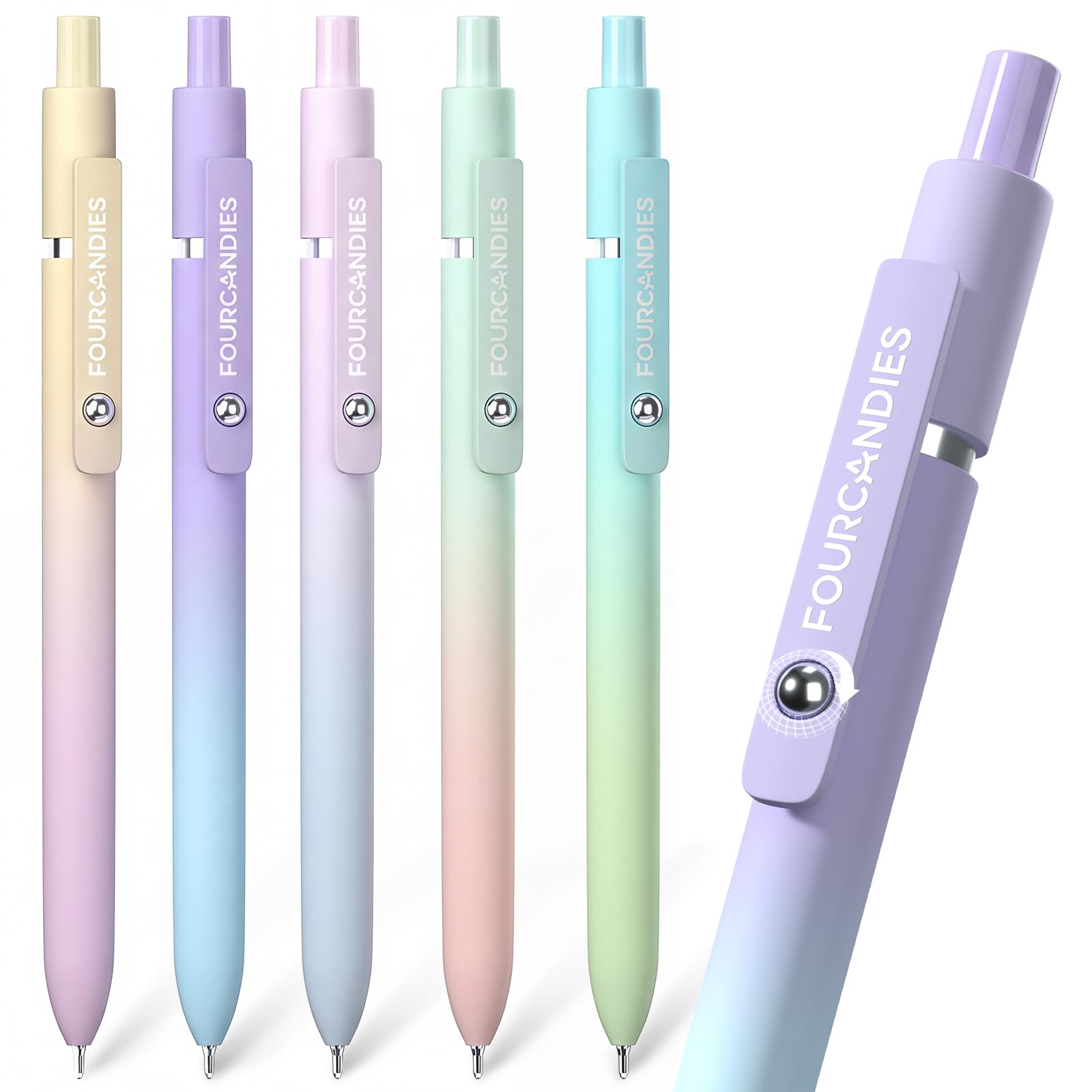 Amazon.com: Four Candies Gel Pens, 5 Pcs 0.7mm Fine Point Quick