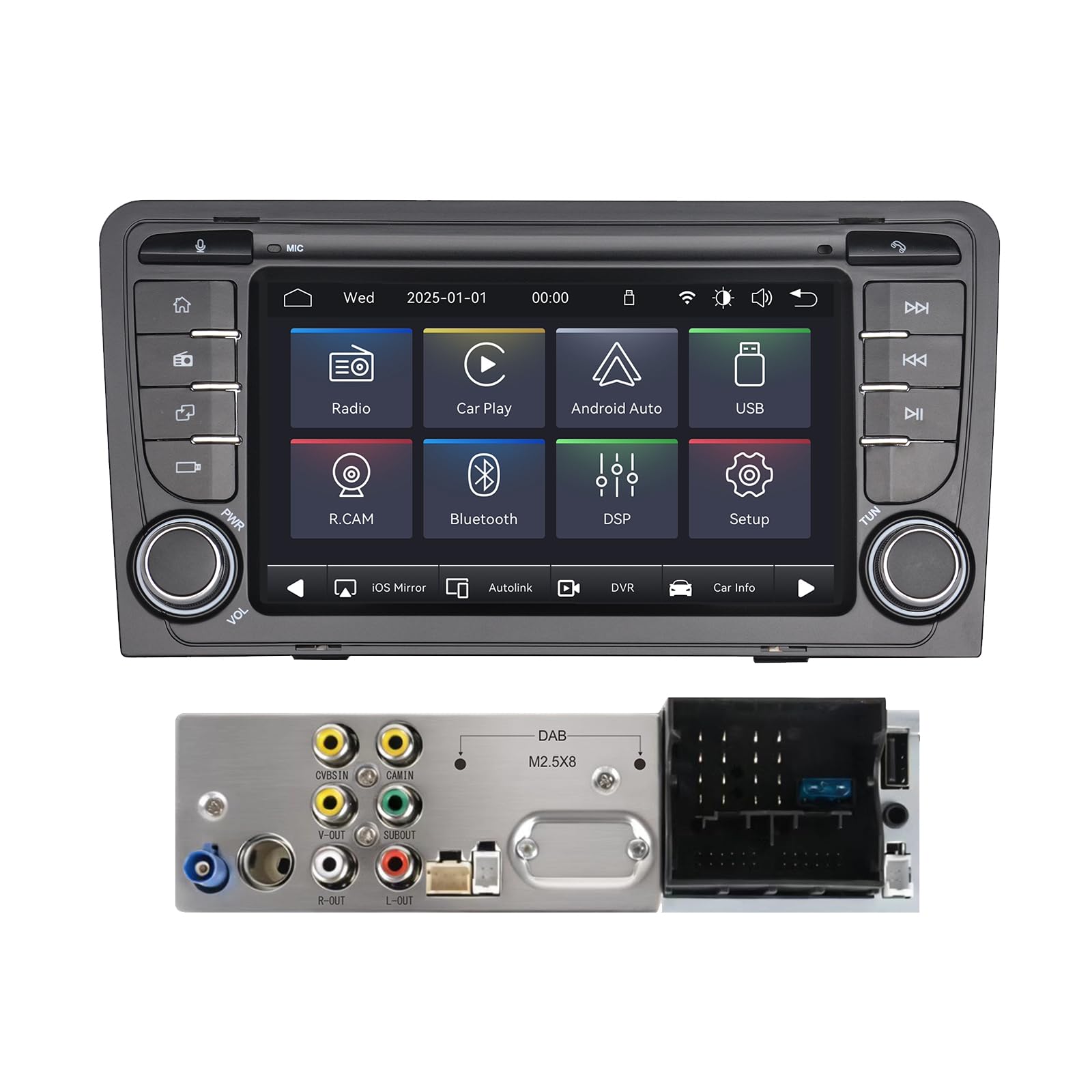 Linux Autoradio Blitzstart für Audi A3 S3 RS3 8P 2003-2012 Wireless CarPlay/Android Auto/Bluetooth/AM/FM/RDS/USB