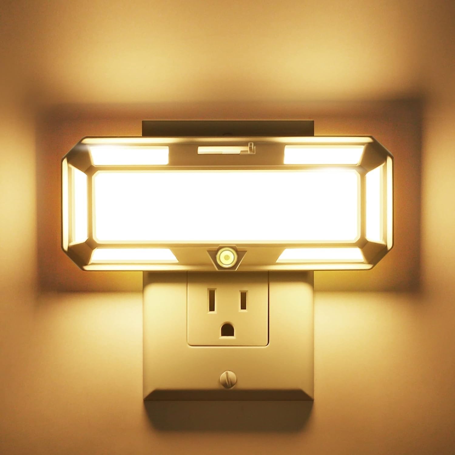 Helles LED-Nachtlicht zur Wandmontage, 0–250 lm, Dämmerungssensor, dimmbar (2 W), warmweißes Licht (3000 K) for Badezimmer, Flur, Schlafzimmer, Treppenhaus und mehr.
