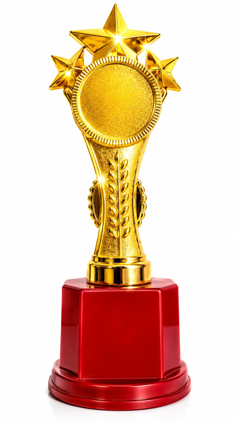 Premium Star Gold Trophy for Winner, Three-Star Design, Round Red Base, Award for Sports, School, Dance & Corporate Events (22 cm) | Premium Fibre Material-image-40