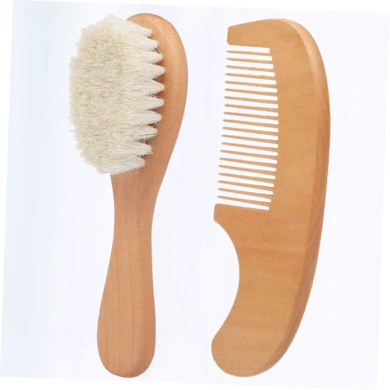 NOLITOY Bathing Brush Set Baby Hair Brush Comb Wooden Comb for Gentle Scalping and