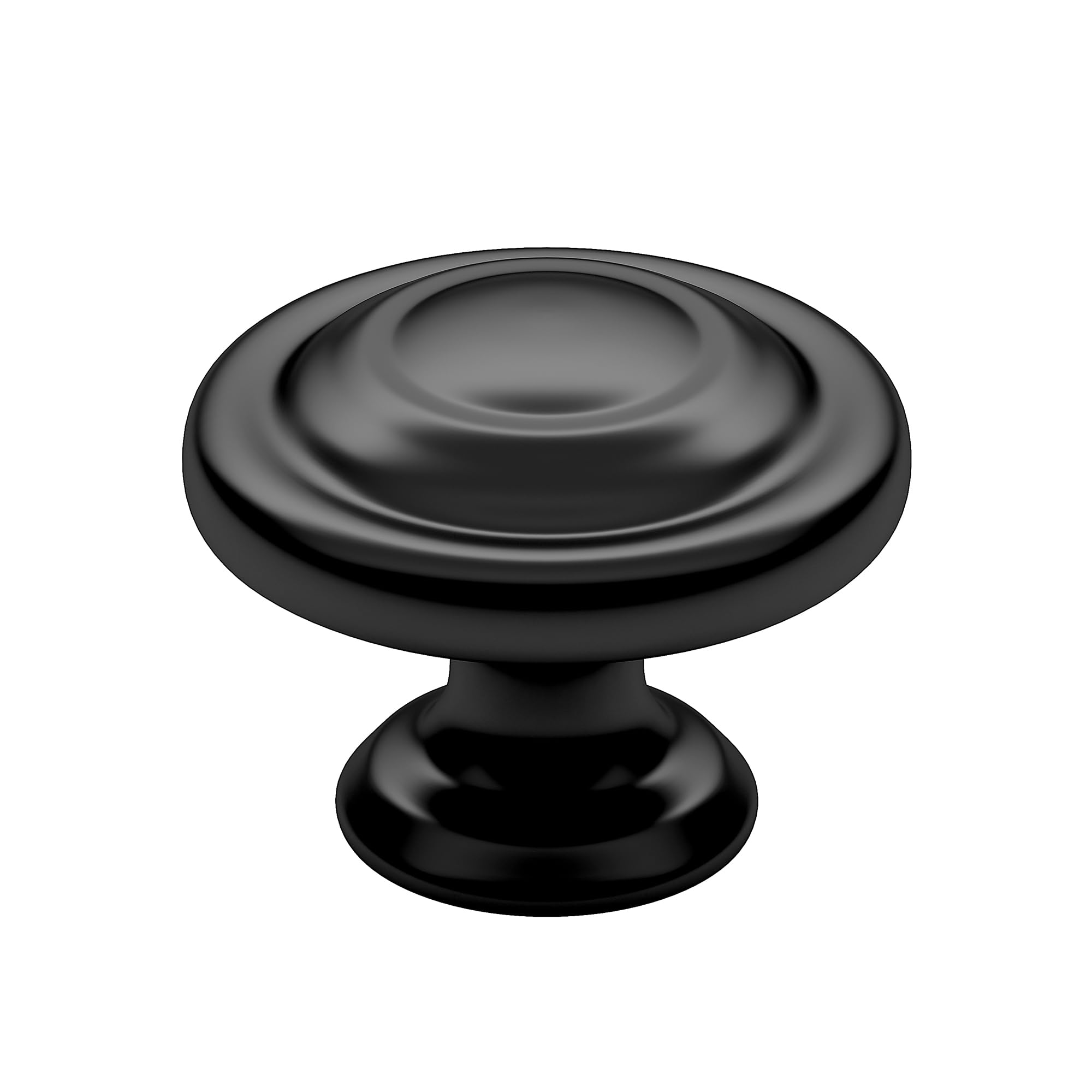 Richelieu Hardware BP10734900 Traditional Metal Knob-1073, Matte Black, 1 1/4-in