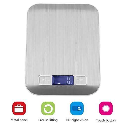 Miniatura 5 de Báscula de cocina Báscula para hornear portátil de acero inoxidable para alimentos domésticos Medidor de gramo de peso digital de frutas Báscula