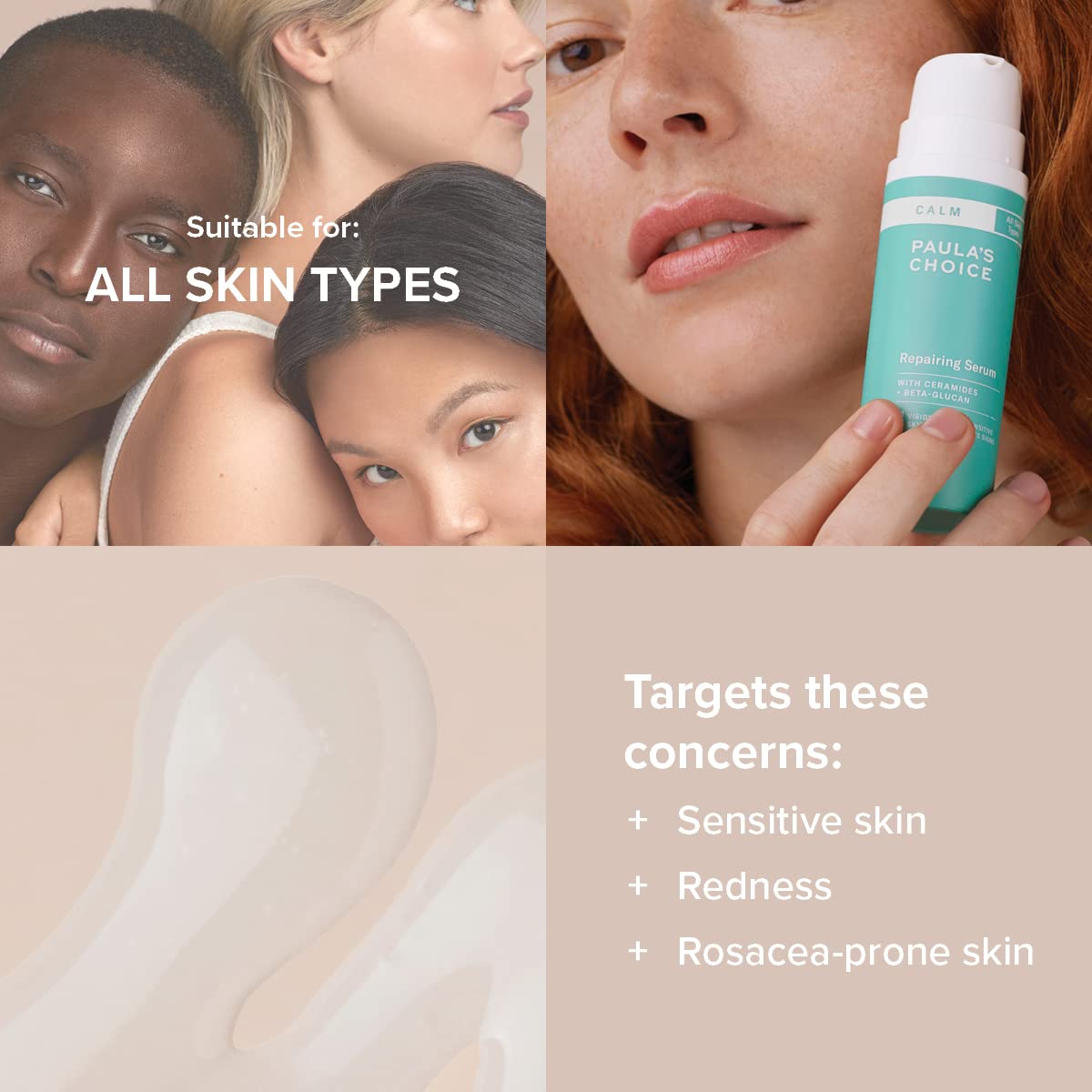 Paula's Choice Sérum Reparador, Reduce las Rojeces e hidrata, 30 ml | Suero para la Piel Tendencia a Rosácea - Suave y Sedoso que Alivia la piel Sensible - con Ácido Hialurónico & Ceramidas