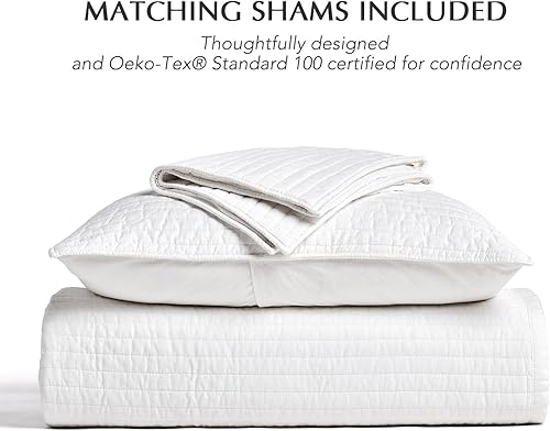 Miniatura 5 de EVERGRACEHOME Juego de edredón de satén de algodón, tamaño Queen, colcha de algodón prelavado, 3 piezas, ligero y suave, para todas las estaciones,