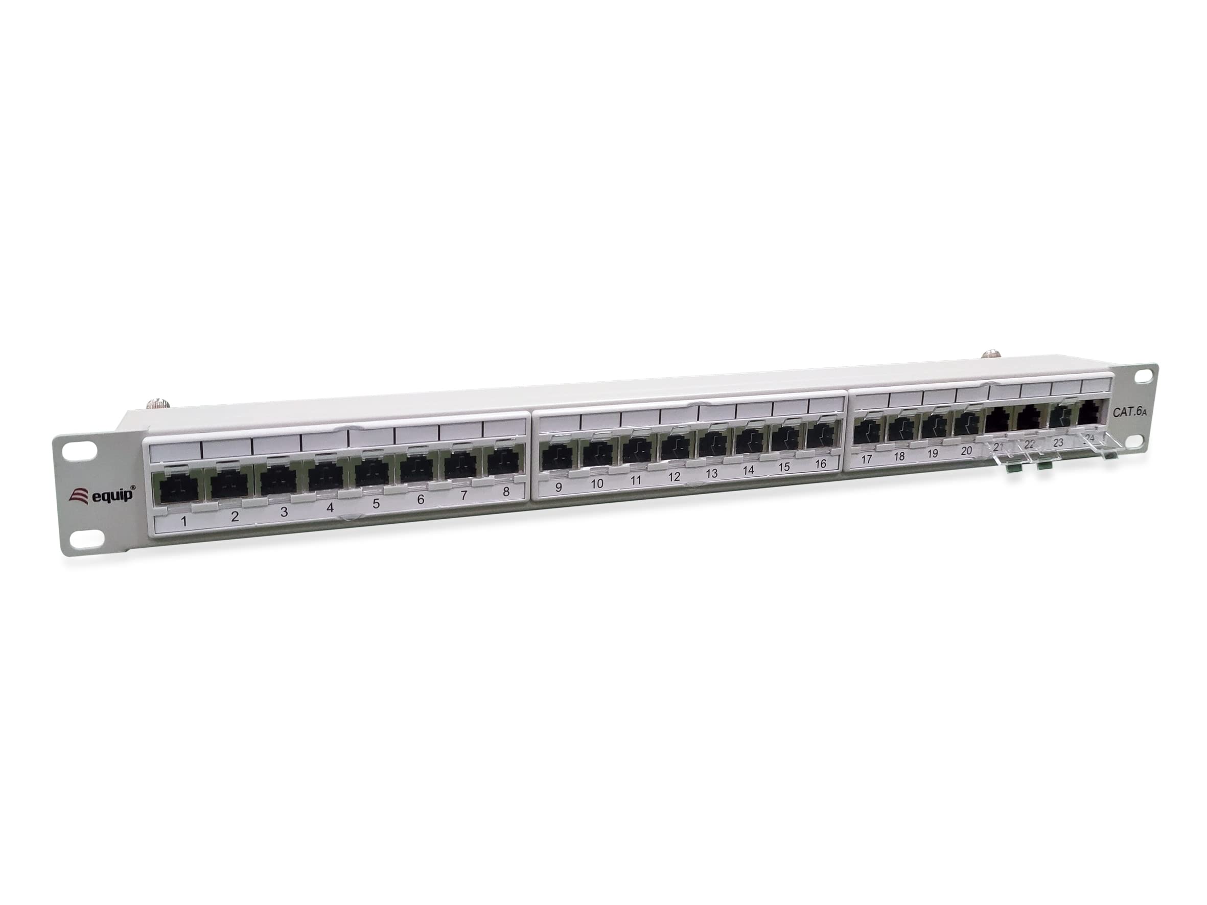 Equip Cat.6a Patch Panel 24-Port 1HE 19" Gris Claro (RAL7035)