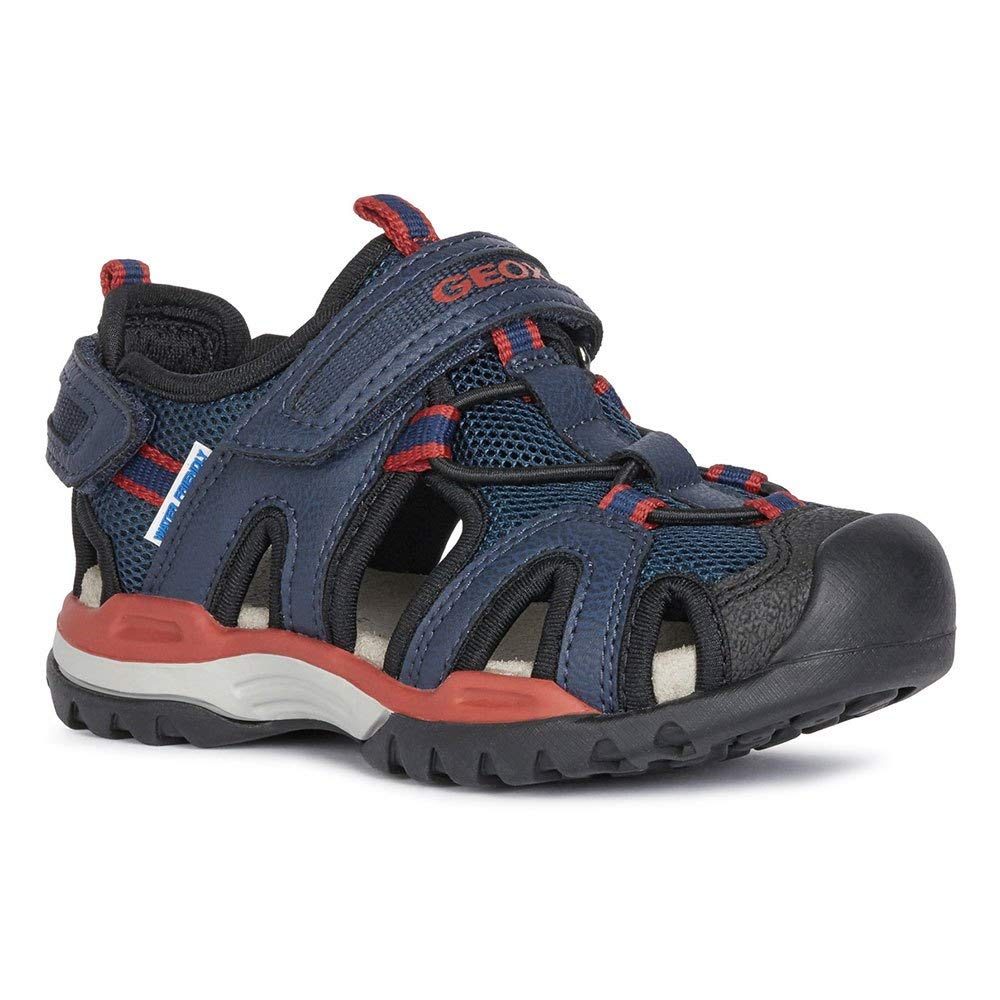 Geox Women's J Borealis Boy B Sandals, Navy Red, 12.5 UK