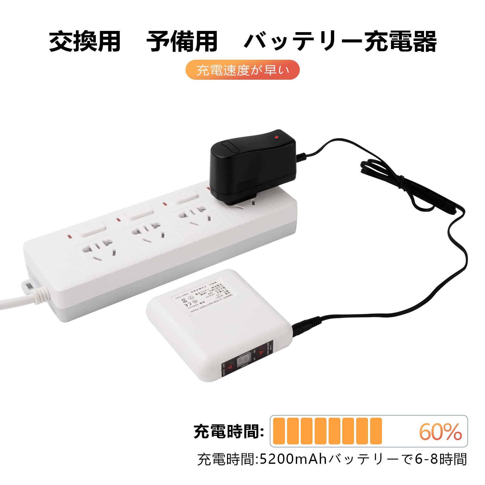 Amazon.co.jp: Smarkey 空調作業服 8.4V バッテリー充電器 7.4V AC