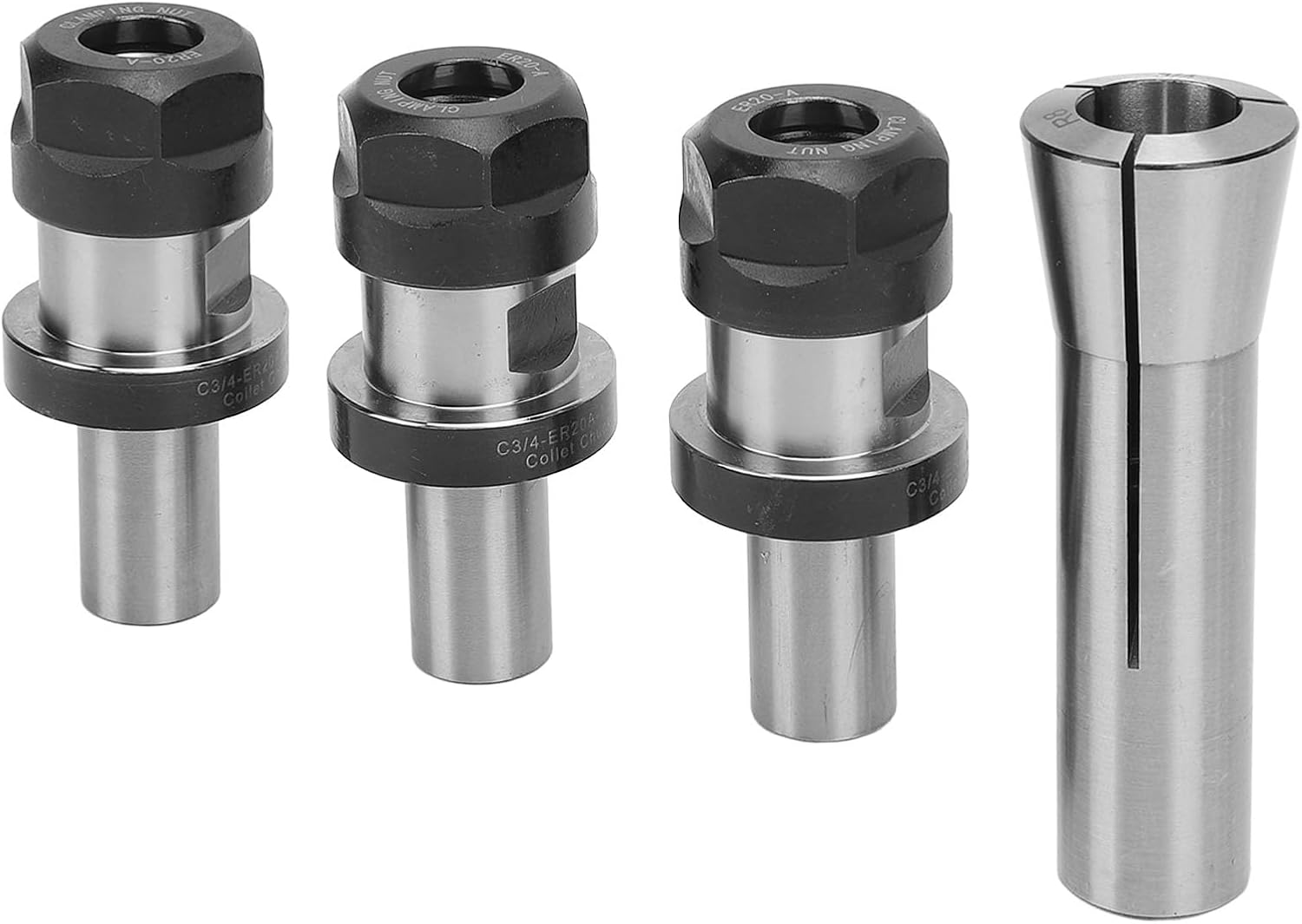 R8 3/4 Spring Collet and Collet Chuck Set, Workholding Engraving Tool, 3PCS Collet Chuck for Carving Machine, Alloy Steel Construction with 1-13mm Clamping Range, C