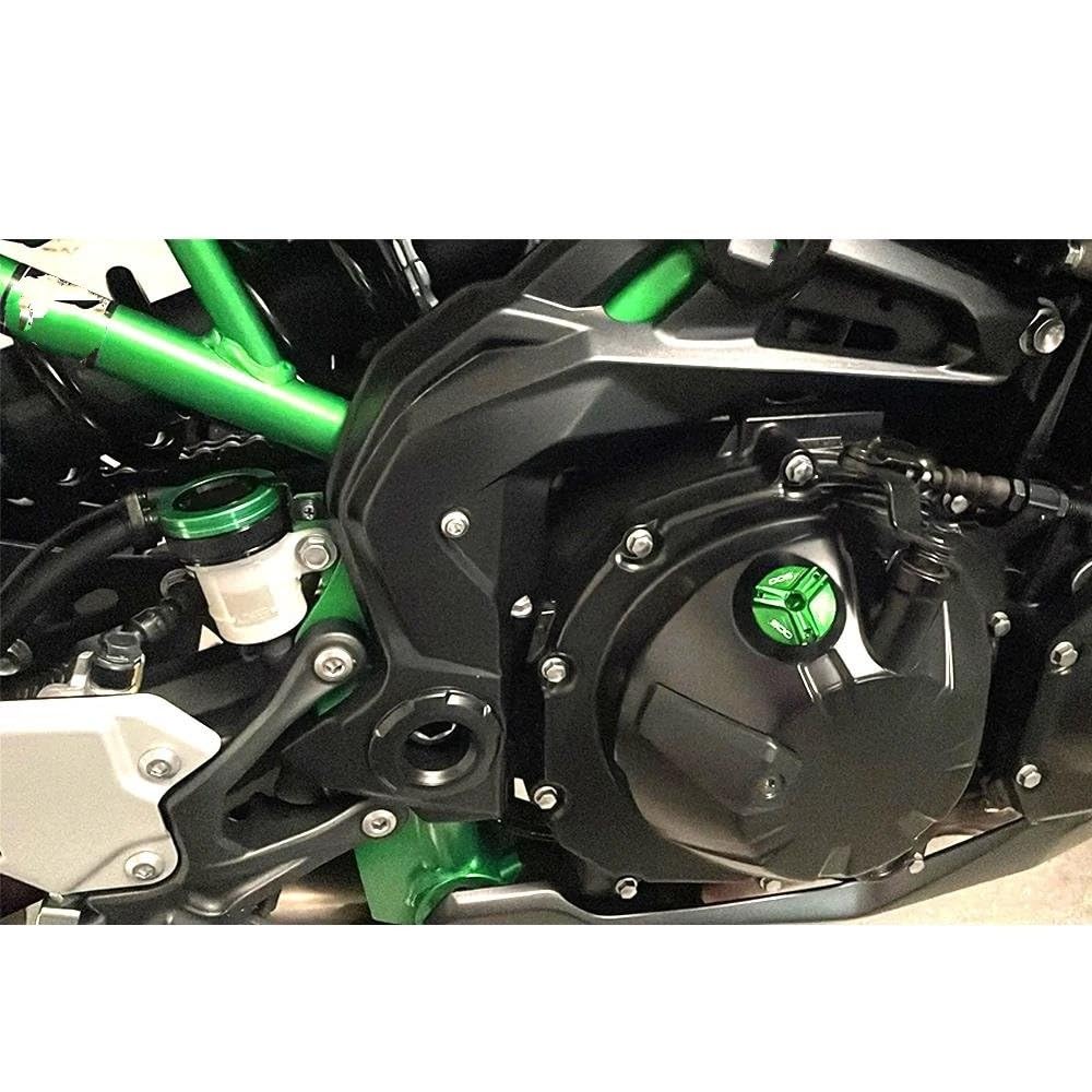 Tapón Llenado Aceite del Motor para Z900 Z 900 2017-2023 2024 2025 Protector De Tapa del Depósito De Líquido De Freno Delantero Y Trasero De Motocicleta(Verde,3PCS-A)