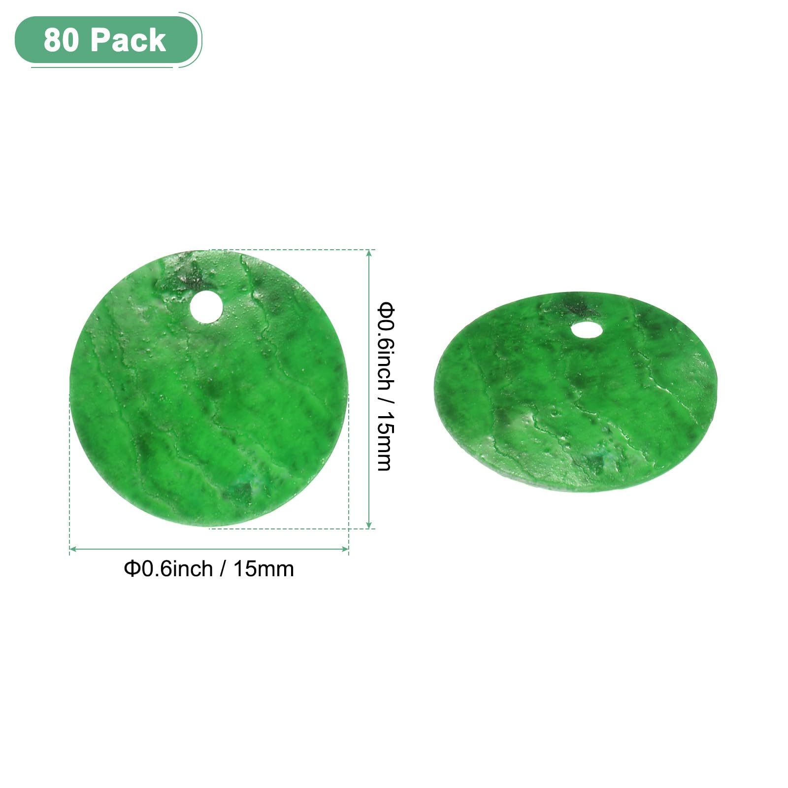 M METERXITY 80-Pack Flat Round Shell Coin Drop Charm Beads - Image 3
