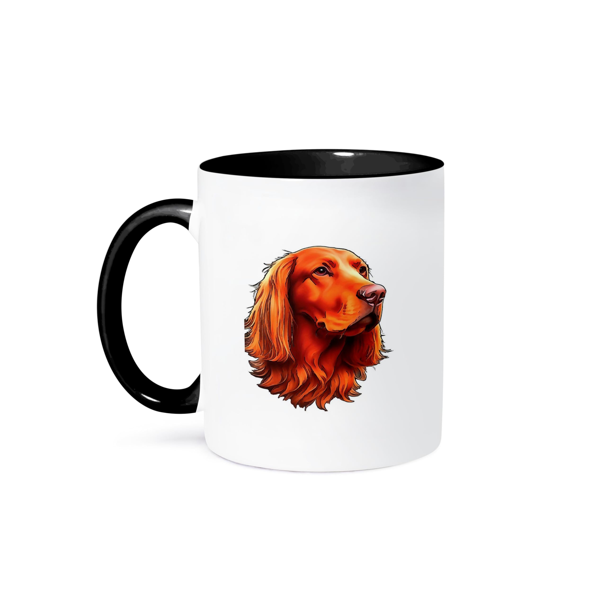 3dRose Coffee Mug, Size - 11oz - Irish Setter Pet Portrait Cut Out Acrylic Painting - Irish Setter - funny coffee cup gift