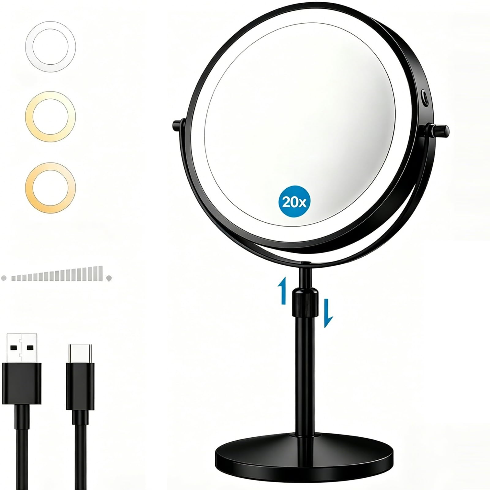 Photo 1 of JESENBIL 8.5" Lighted Makeup Mirror