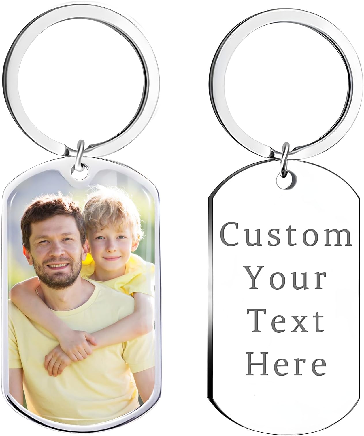 Custom Keychain With Picture, Photo Keychain Personalized With Photos Text Gift, Customized Photo Key Chain