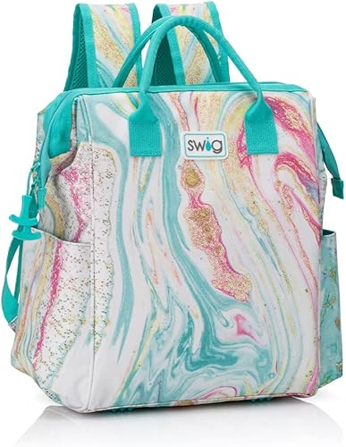 Miniatura 15 de Mochila enfriadora Swig Life Packi, enfriador aislado, bolsa de playa impermeable, 24 latas, enfriadores aislados livianos Nube Nueve,Azul (Blue