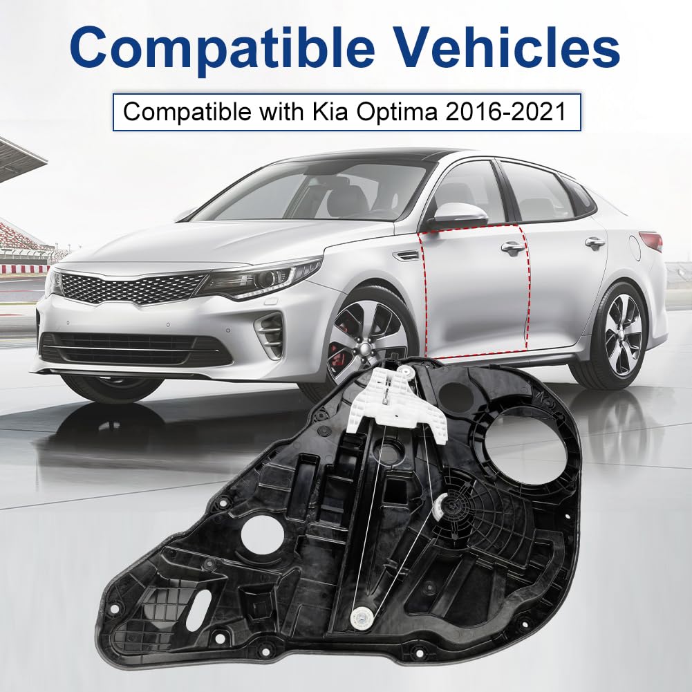 Rear Left Side Power Window Regulator Compatible with Kia Optima 2016 2017 2018 2019 2020 2021 Replacement for 83471-D4000 83471D4000 83471-D5000 83471D5000