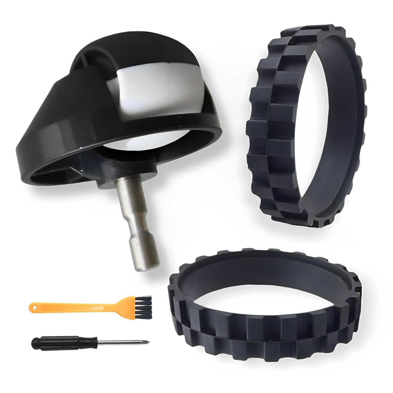 YurMemo Replacement Front Wheel and Tires Kit Compatible with j7,i7,500,600,700,800,900 Series Robot Vacuum, Anti-Slip Replacement Accessories for Robot Vacuum